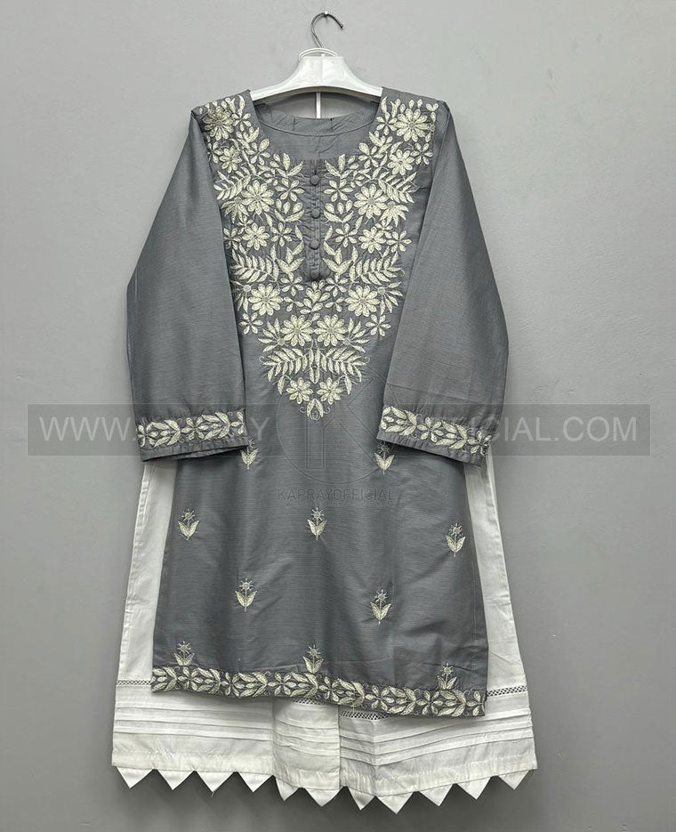 Palazzo Embroidery 2-Piece Suit