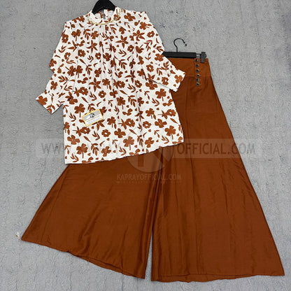 Luxe – Printed Shirt with Palazzo Set