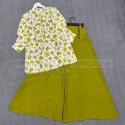 Luxe – Printed Shirt with Palazzo Set