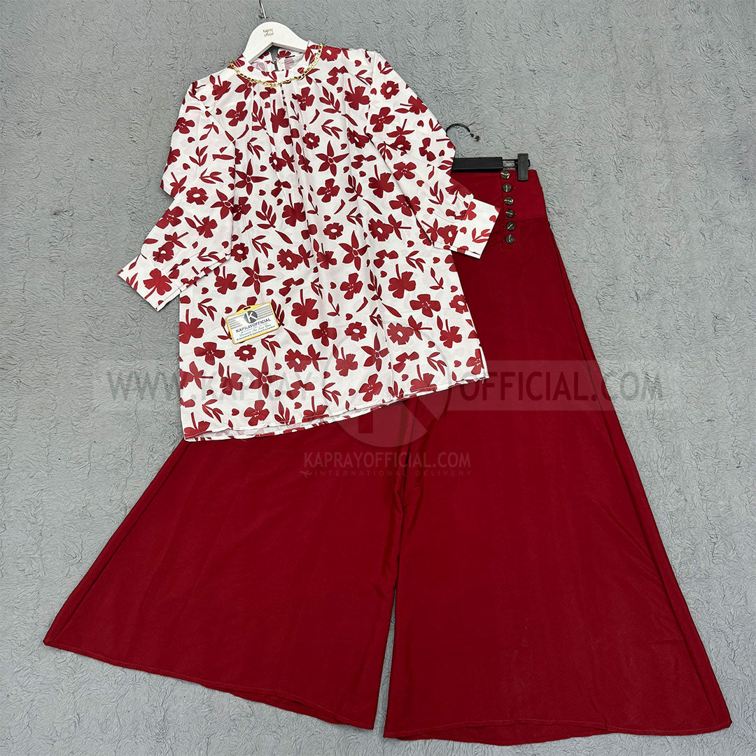 Luxe – Printed Shirt with Palazzo Set