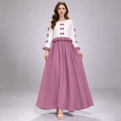 Ribbon Tie Elegant Maxi 2-Piece Dress