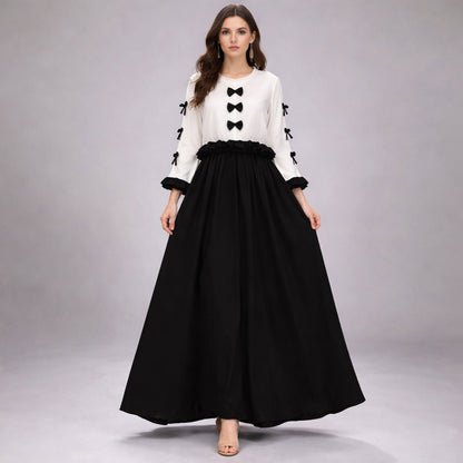 Ribbon Tie Elegant Maxi 2-Piece Dress