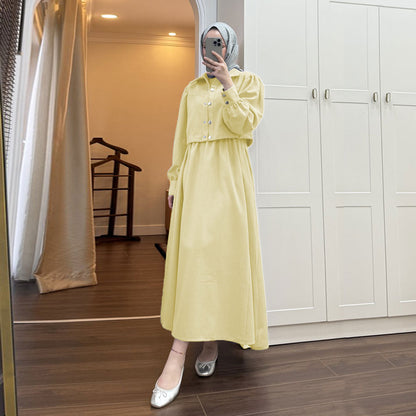 Zarif Buttoned Modest Dress