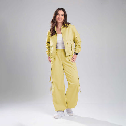 Women’s Cargo Jacket & Wide-Leg Pants Co-ord Set