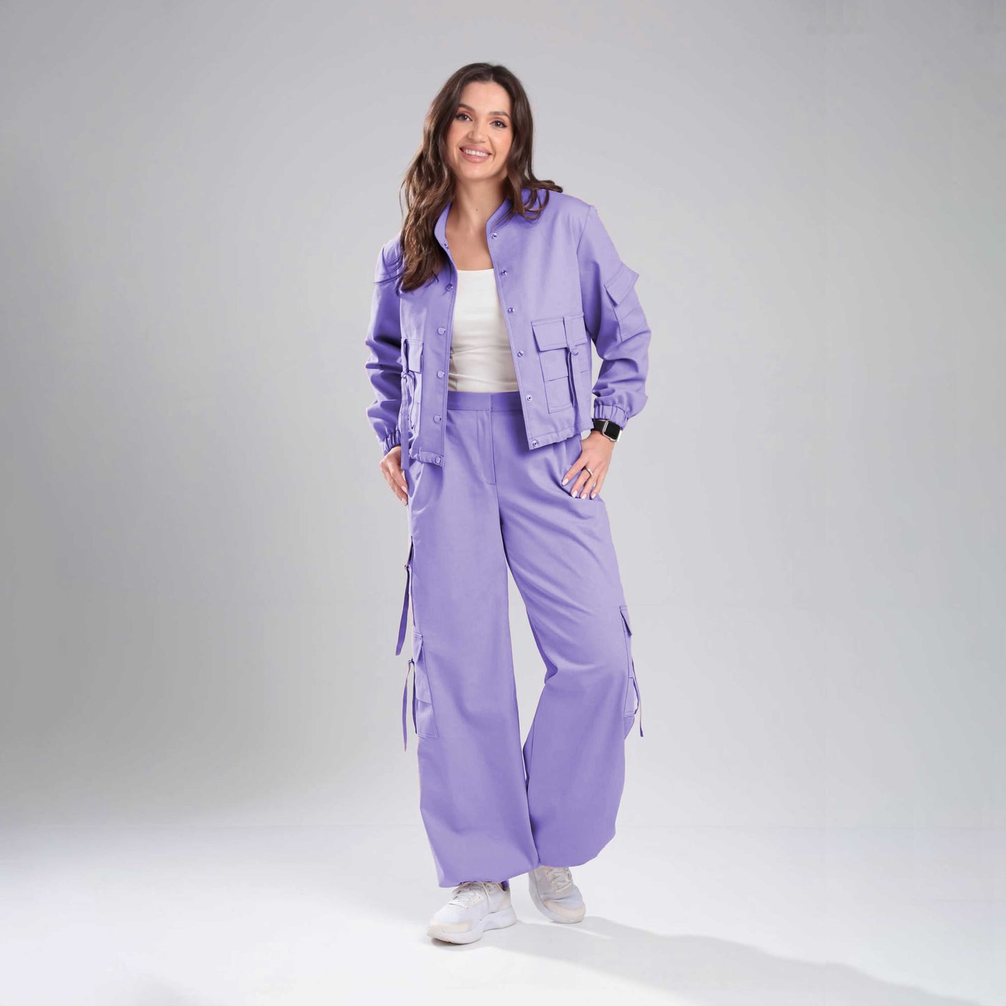 Women’s Cargo Jacket & Wide-Leg Pants Co-ord Set