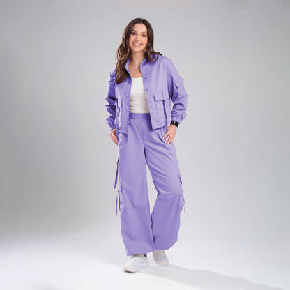 Women’s Cargo Jacket & Wide-Leg Pants Co-ord Set
