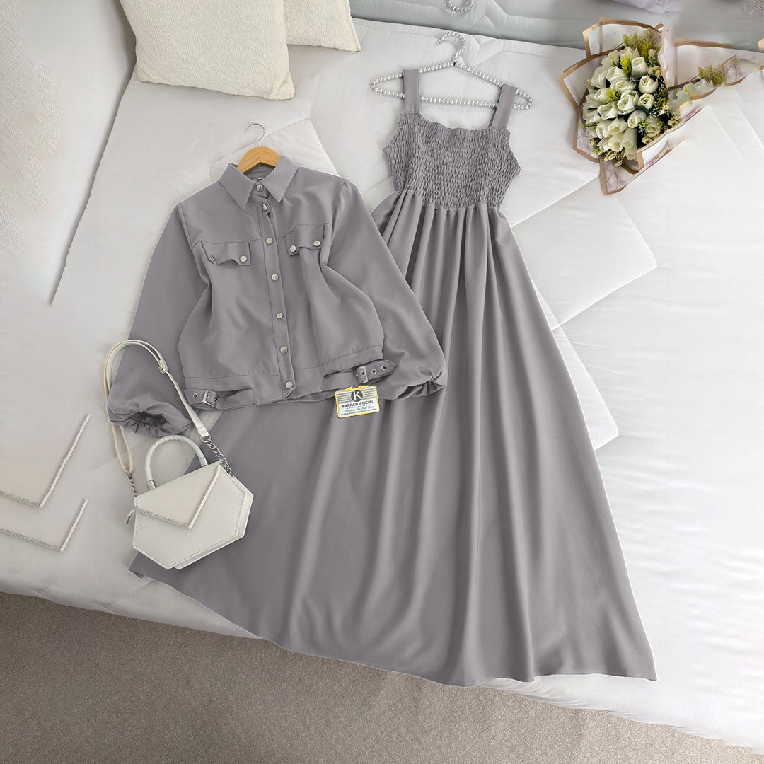 Modest Chic Button Jacket Maxi | ZM-007