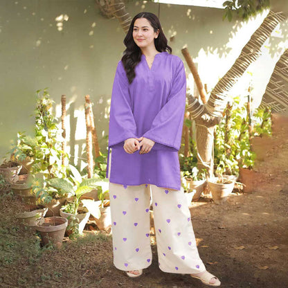 Heart Embroidered 2-Piece Set