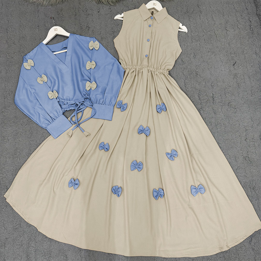 Classic Wine Bow Embellished Maxi