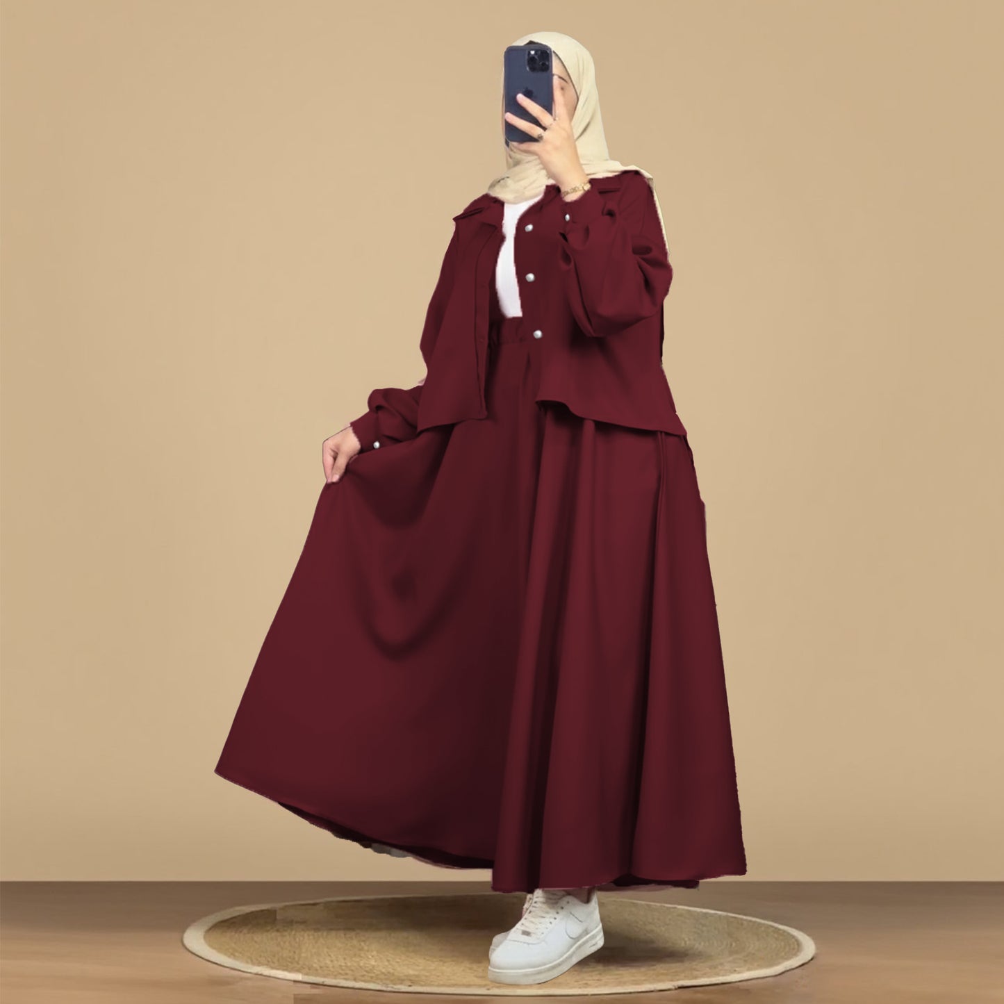 Mint Luxe Korean Georgette Dress With Inner