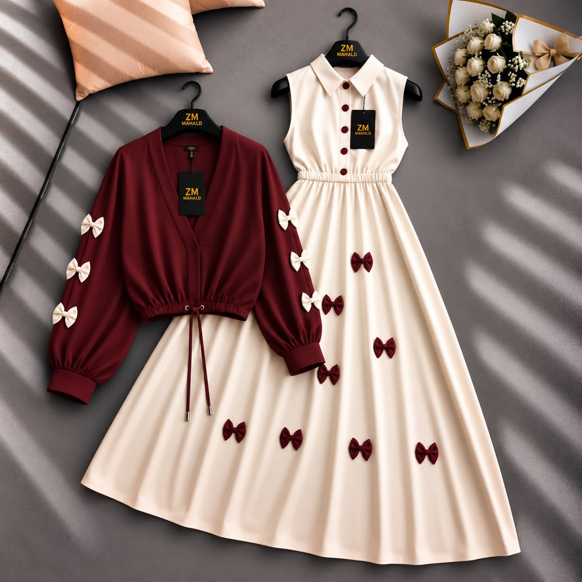 Wine Bow Classic Embellished Maxi
