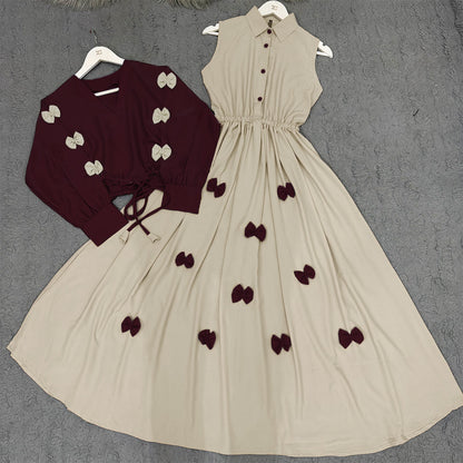 Classic Wine Bow Embellished Maxi