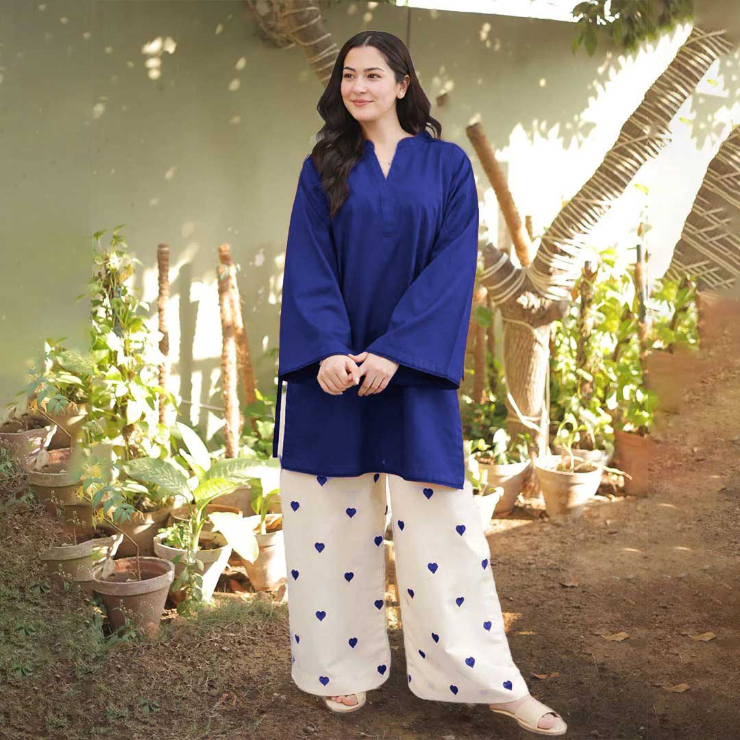 Heart Embroidered 2-Piece Set