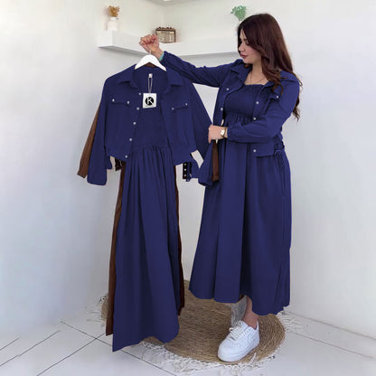 Modest Chic Button Jacket Maxi