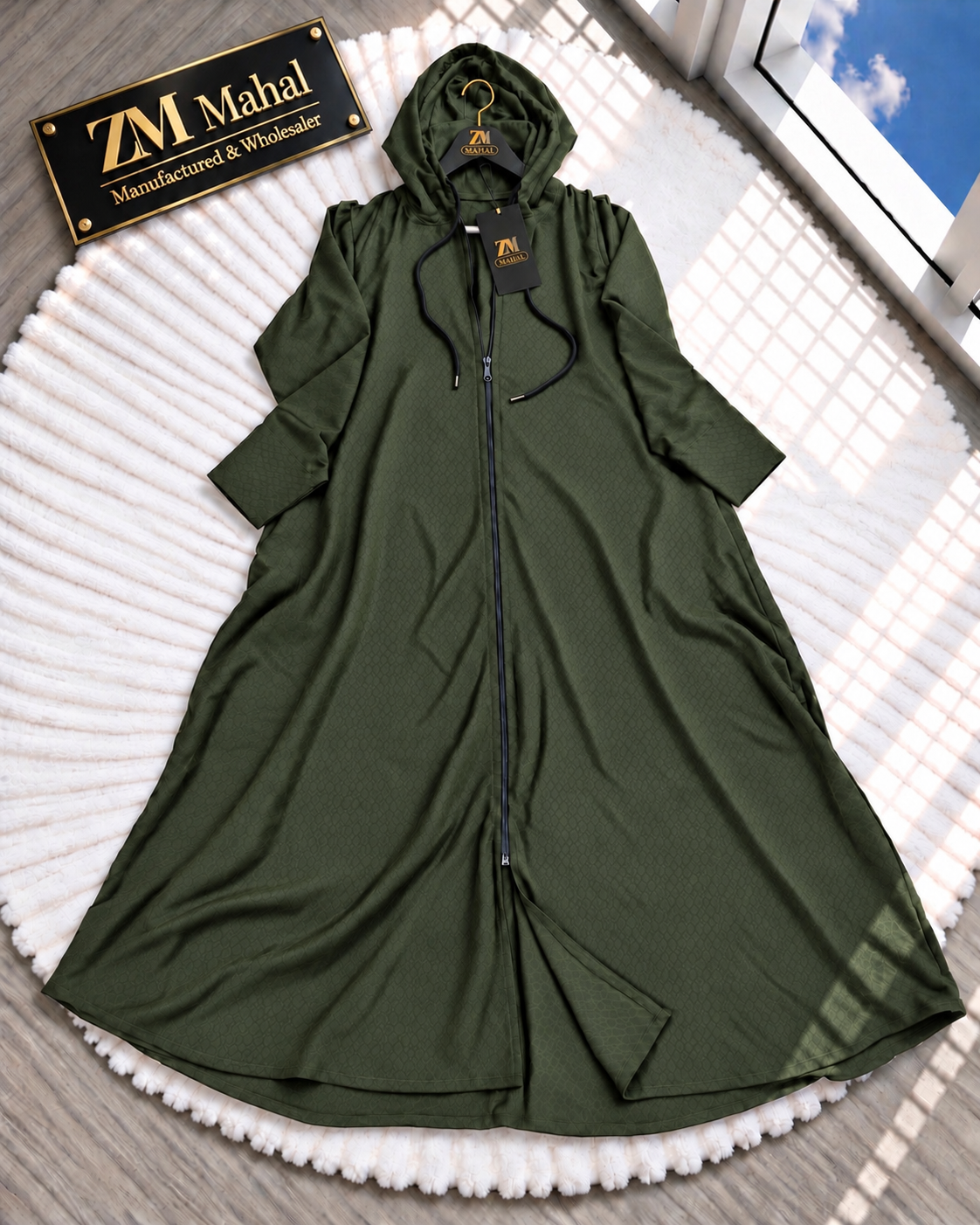 Hooded Textured Abaya