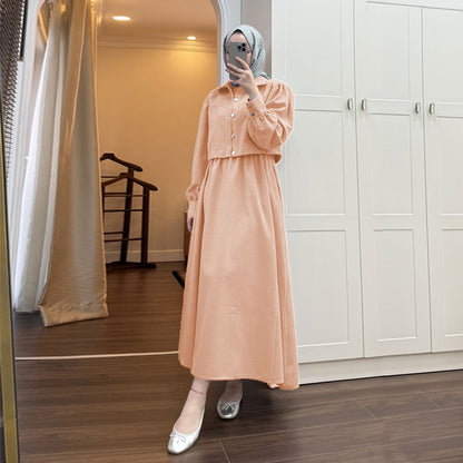 Zarif Buttoned Modest Dress