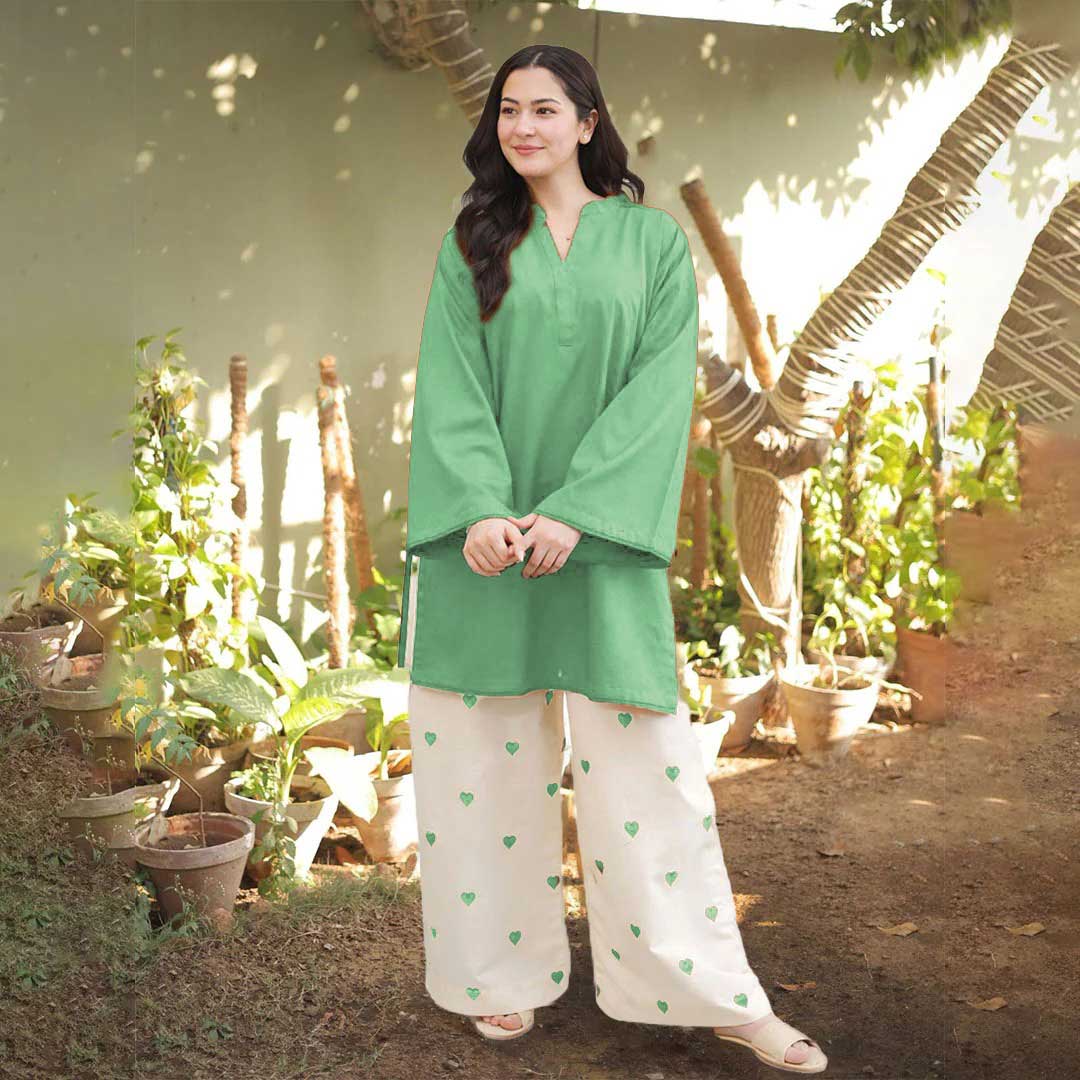 Heart Embroidered 2-Piece Set