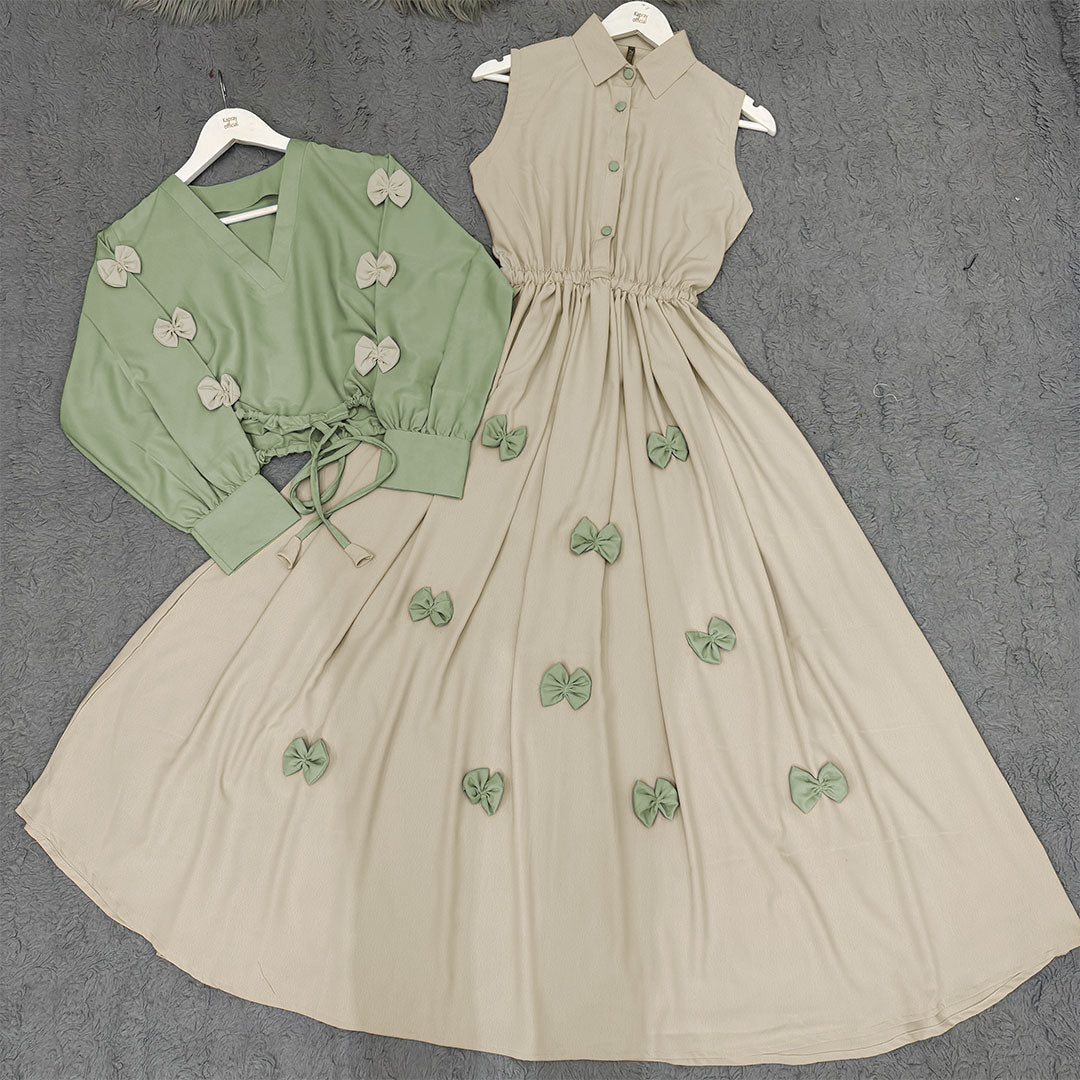 Classic Wine Bow Embellished Maxi