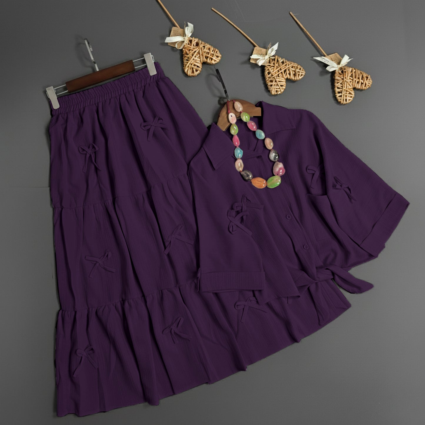 Luxe Bow Ribbon Charm 2-Piece Set