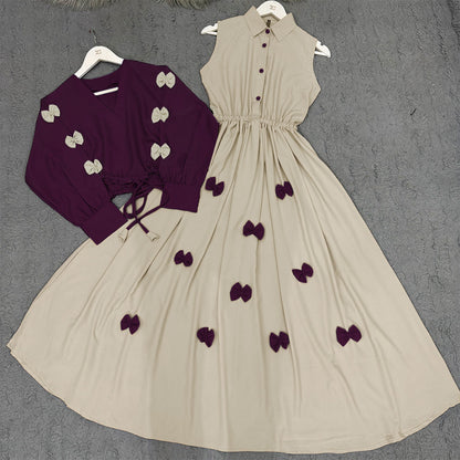 Classic Wine Bow Embellished Maxi
