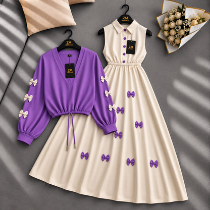 Wine Bow Classic Embellished Maxi