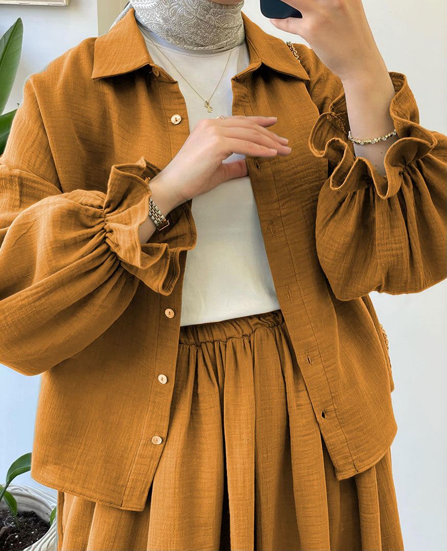 Muslin-Feel Textured Georgette 3-Piece Set – Soft & Breathable