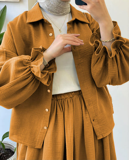 Muslin-Feel Textured Georgette 3-Piece Set – Soft & Breathable