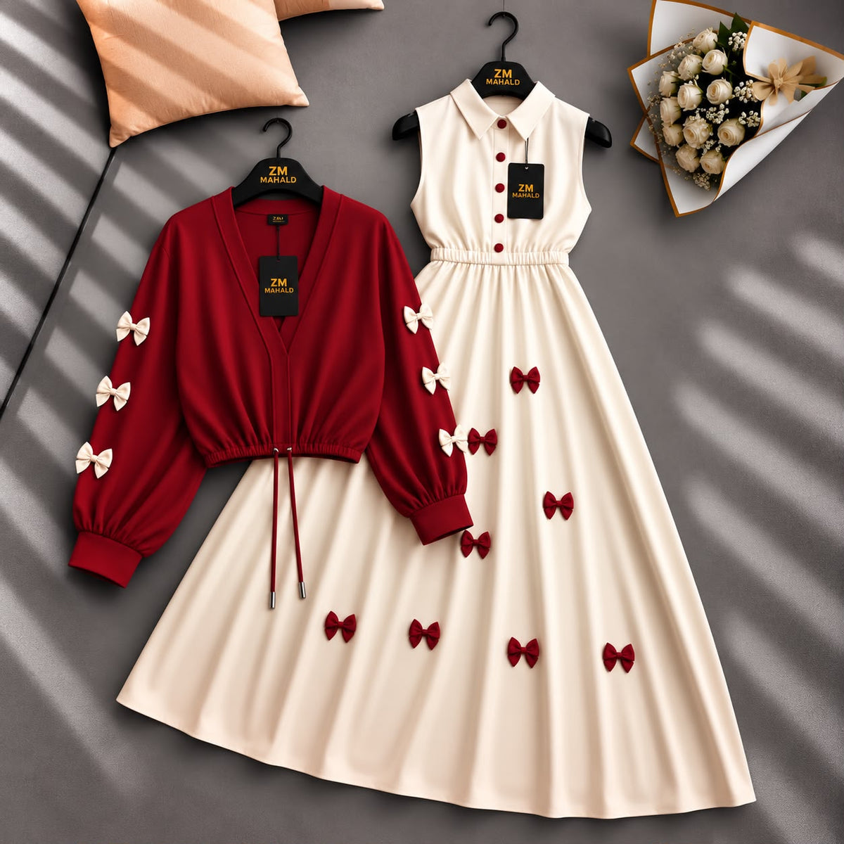 Wine Bow Classic Embellished Maxi