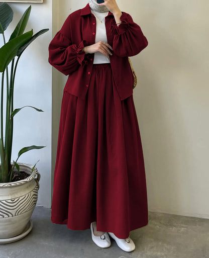 Muslin-Feel Textured Georgette 3-Piece Set – Soft & Breathable