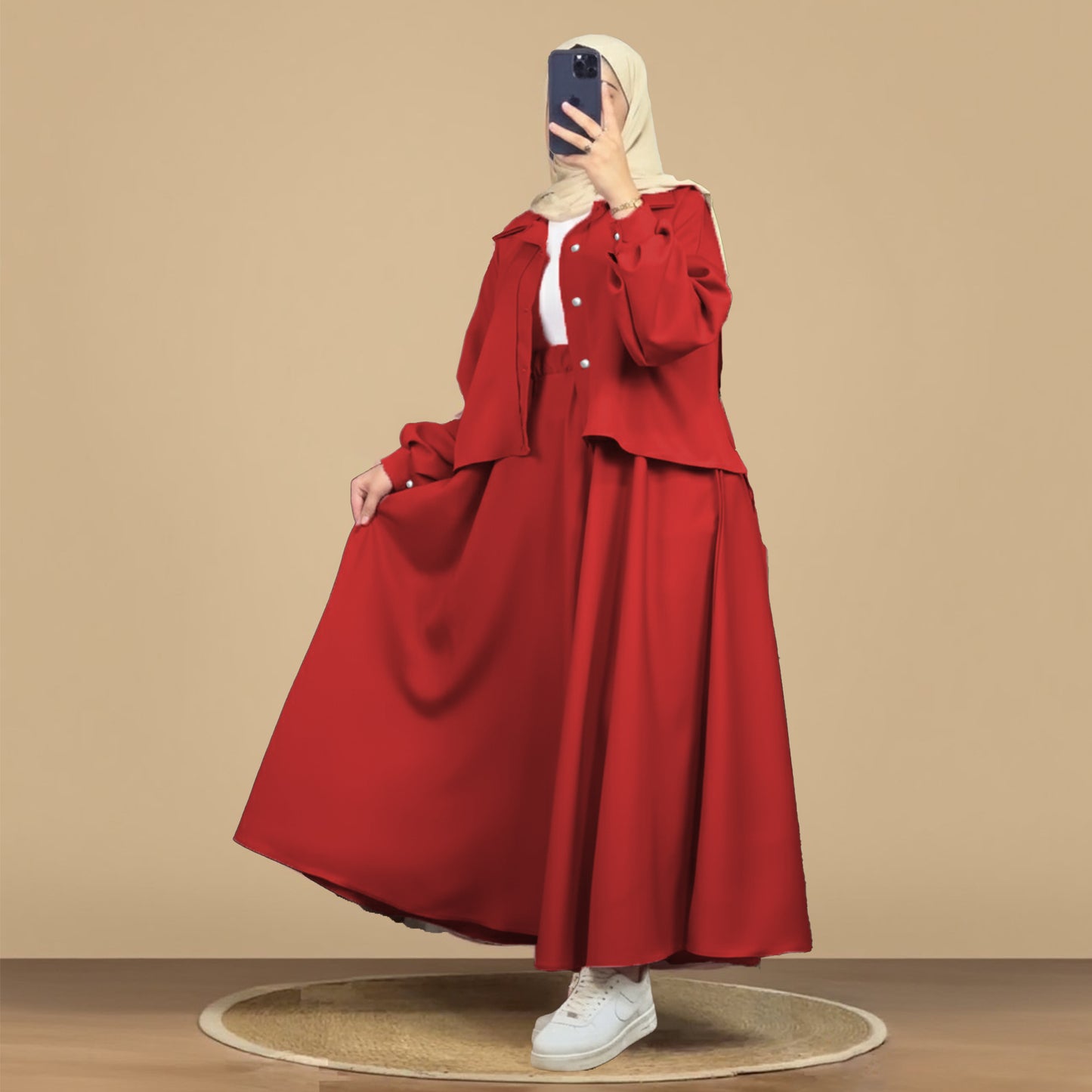 Mint Luxe Korean Georgette Dress With Inner