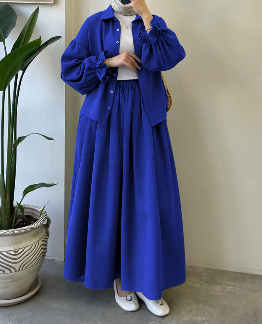 Muslin-Feel Textured Georgette 3-Piece Set – Soft & Breathable