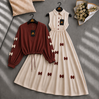 Wine Bow Classic Embellished Maxi