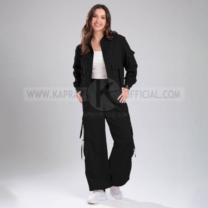 Women’s Cargo Jacket & Wide-Leg Pants Co-ord Set