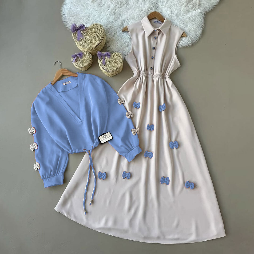 Classic Wine Bow Embellished Maxi 2-Piece