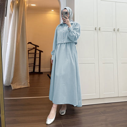Zarif Buttoned Modest Dress
