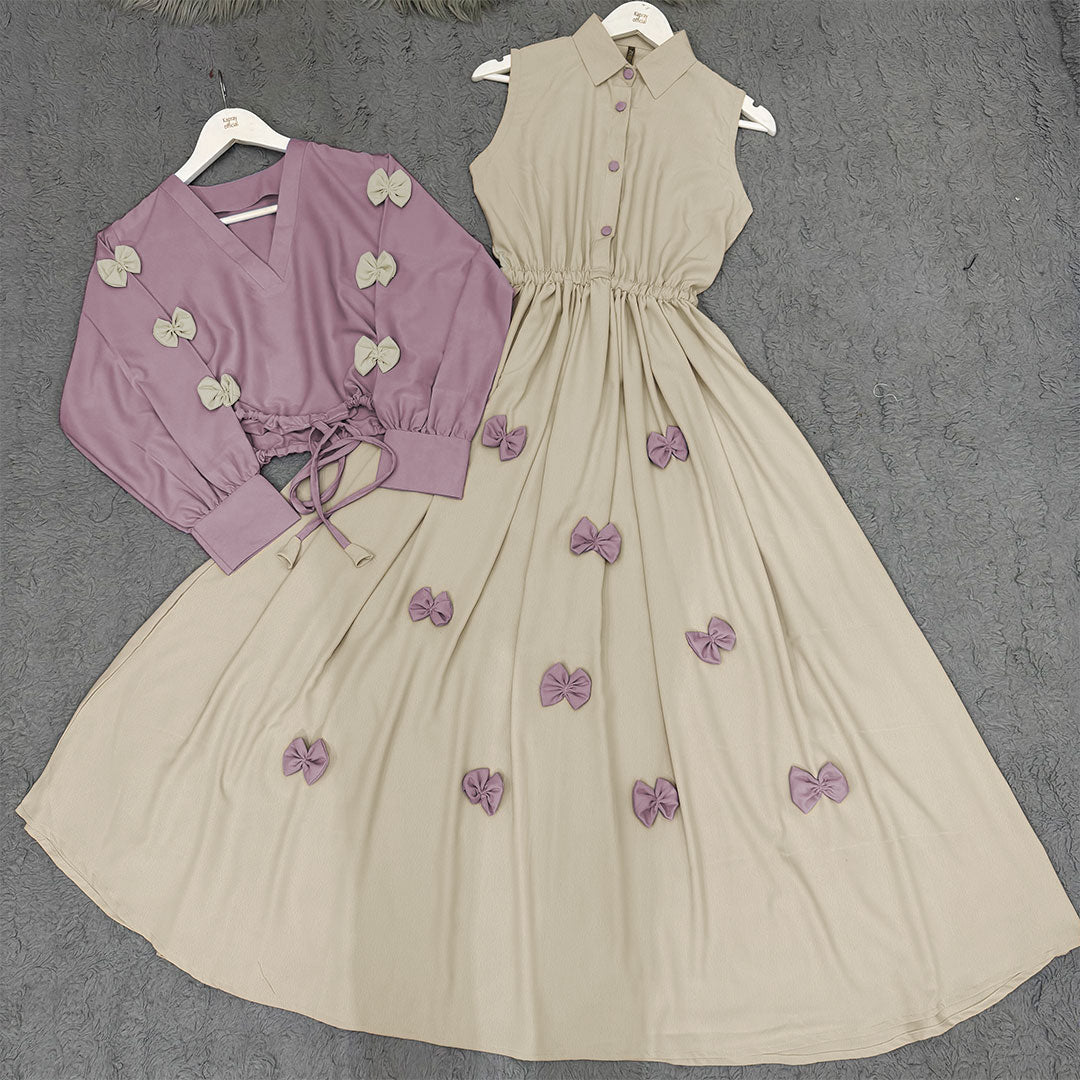 Classic Wine Bow Embellished Maxi