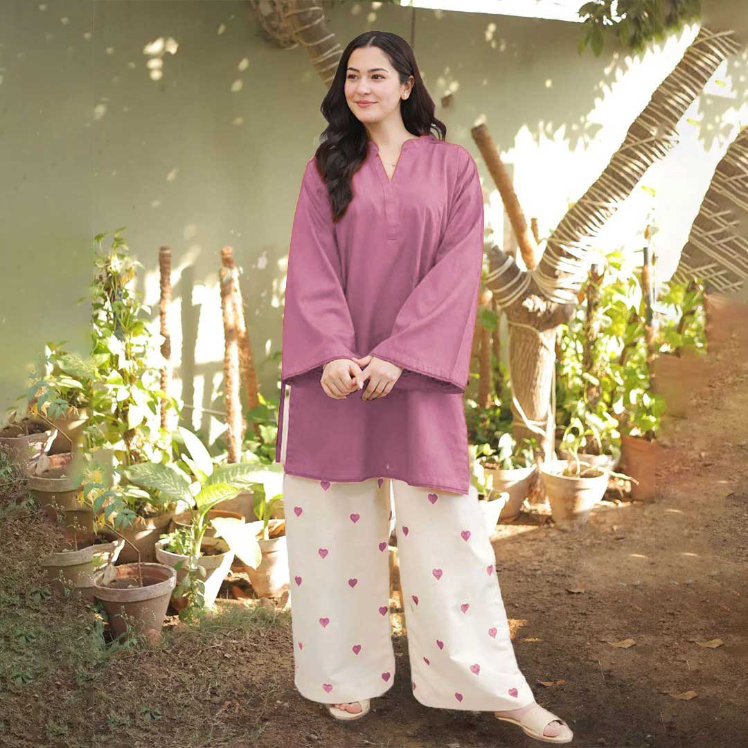 Heart Embroidered 2-Piece Set