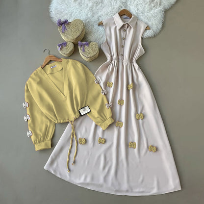 Classic Wine Bow Embellished Maxi 2-Piece