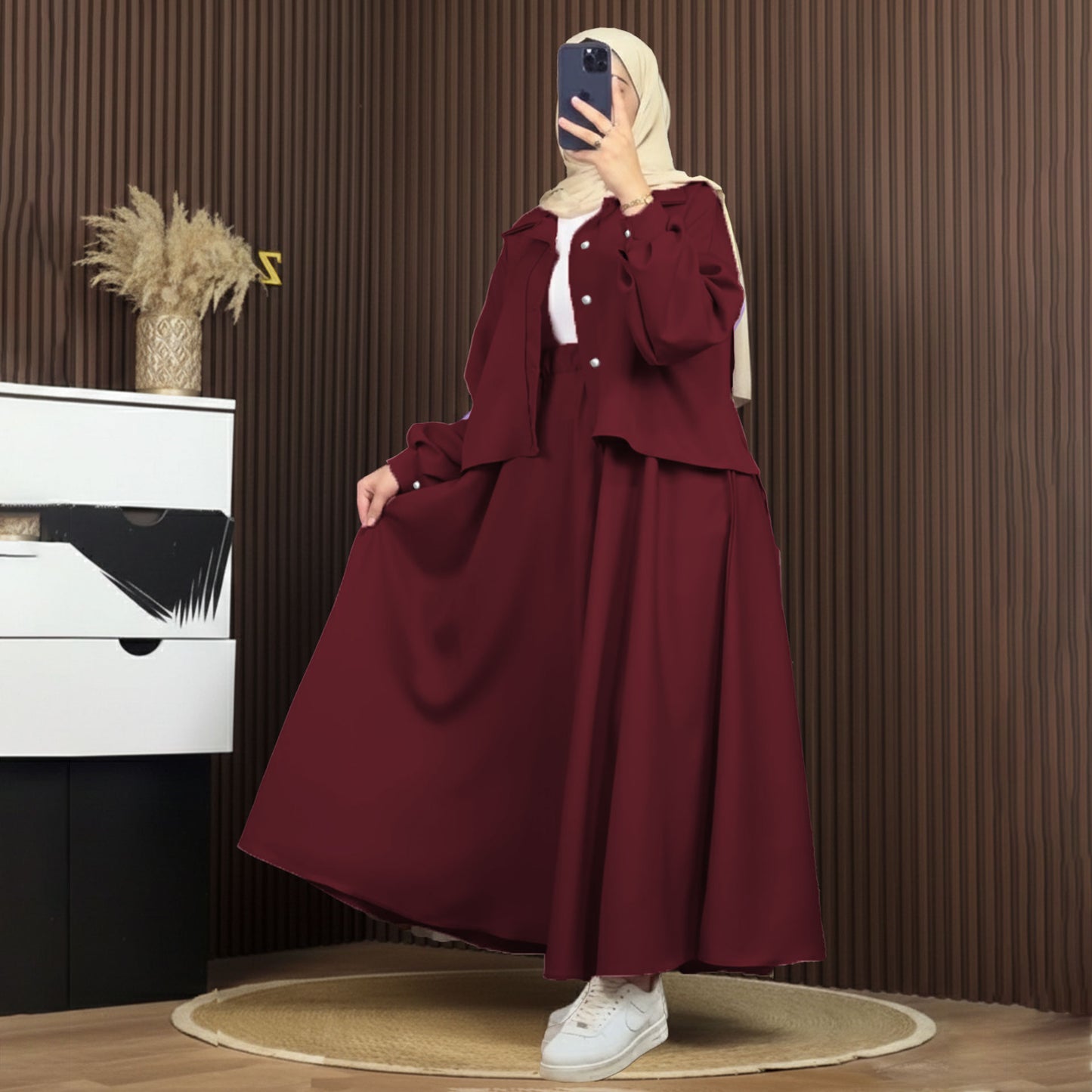 Mint Luxe Korean Georgette Dress With Inner