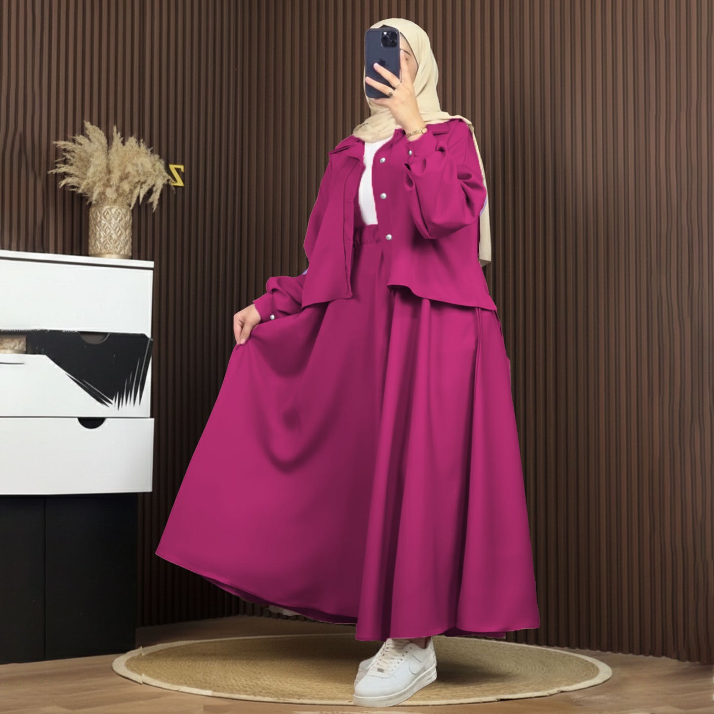 Mint Luxe Korean Georgette Dress With Inner