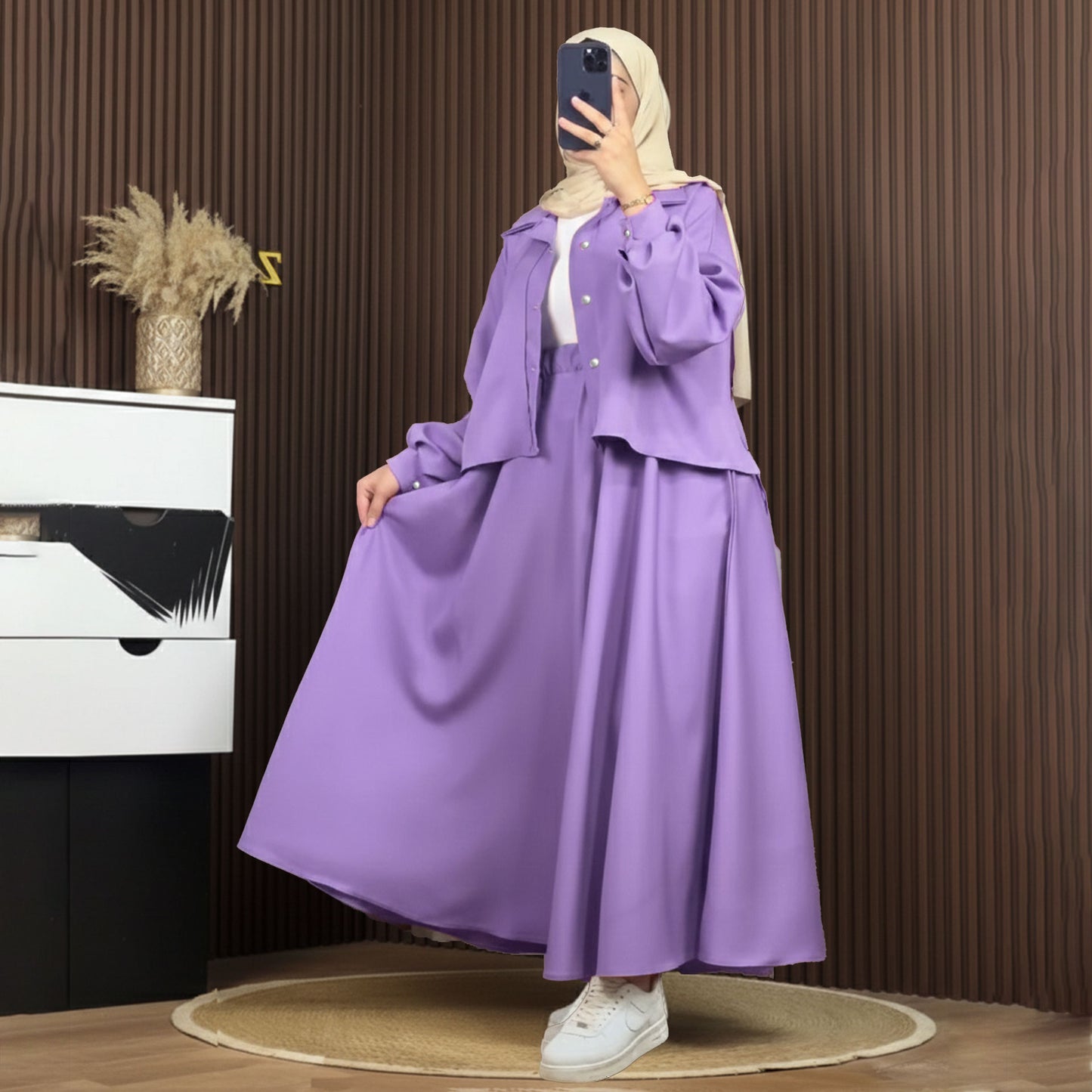 Mint Luxe Korean Georgette Dress With Inner