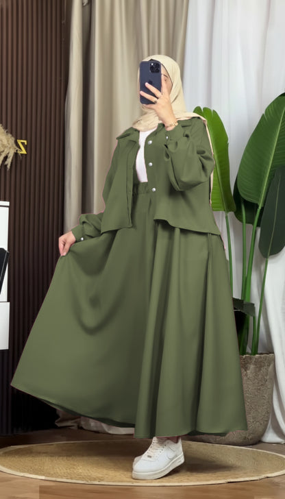 Mint Luxe Korean Georgette Dress With Inner