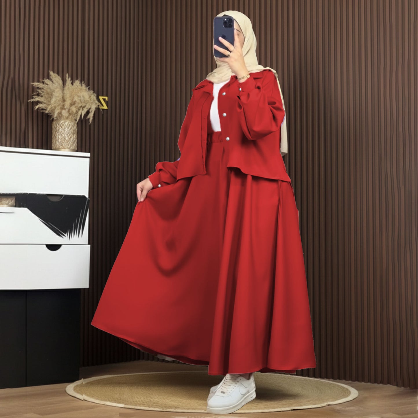 Mint Luxe Korean Georgette Dress With Inner