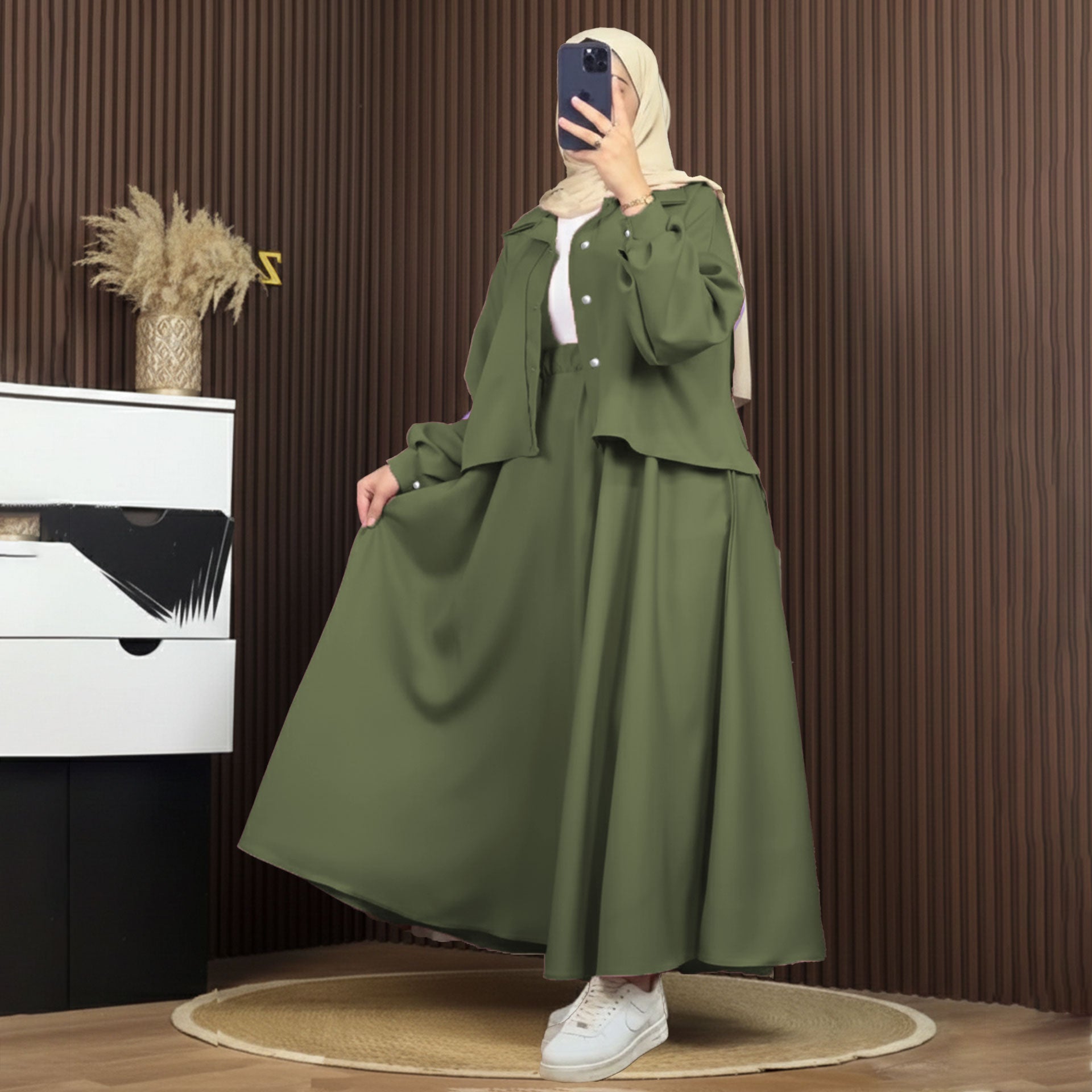 Mint Luxe Korean Georgette Dress With Inner KaprayOfficial Mint Luxe Korean Georgette Dress With Inner KaprayOfficial