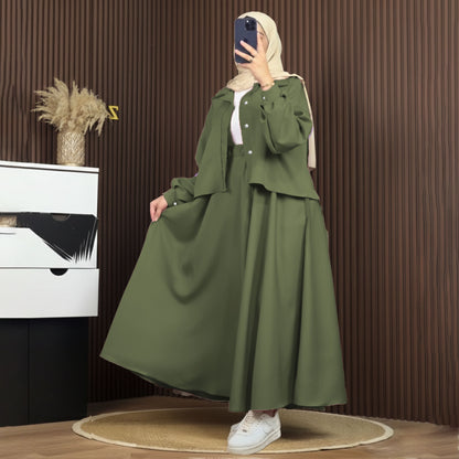 Mint Luxe Korean Georgette Dress With Inner