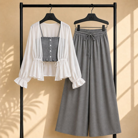 Zümra Sage Shrug 3-Piece