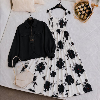 Luxe Bloom Smocked Maxi With Cropped Jacket V2