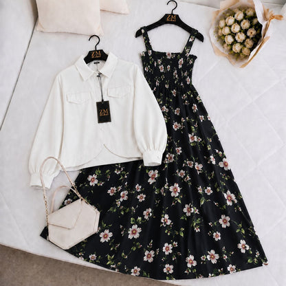 Luxe Bloom Smocked Maxi With Cropped Jacket V2