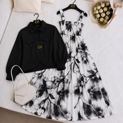 Luxe Bloom Smocked Maxi With Cropped Jacket V2