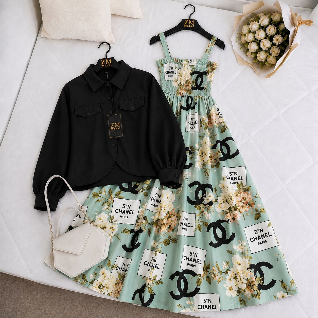 Luxe Bloom Smocked Maxi With Cropped Jacket V2